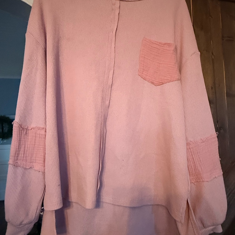Elegant Pink Cowl Neck Sweater